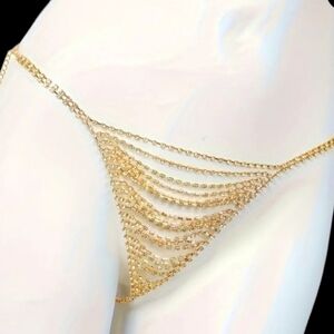 Bikini Body Chain Rhinestone NWT in Silver Or Gold BK